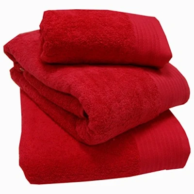 Image of Sue Rossi Ltd 100% Egyptian Cotton Towels 600 GSM Thick Soft Face Hand Bath Towel Sheet XL Super And Colours (Red, Towel)