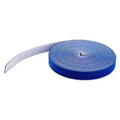 Image of StarTech.com 25ft Hook and Loop Roll Cut to Size Reusable Cable Ties Bulk Industrial Wire Fastener Tape /Adjustable Fabric Wraps Blue / Resuable Self Gripping Management Straps (HKLP25BL)