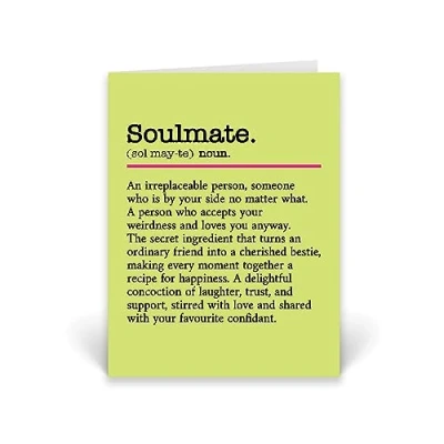 Image of Rib ticklerz Soul Mate Definition Card Birthday Gift Friendship Greeting Cards Best Friend Novelty Humour For Women Thank You Bestie Colleague Boss CD943