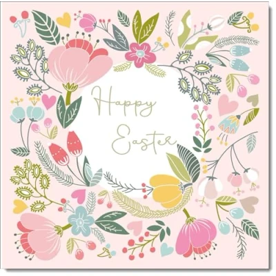 Image of doodlecards Pack of 8 Easter Cards Happy Sketch, Standard Square
