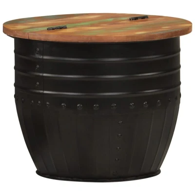 Image of vidaXL Coffee Table Black 50x39.5 cm Solid Wood Reclaimed
