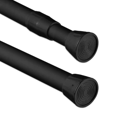 Image of Relaxdays Telescopic Rod, Various Sizes, for Showers, Gardrobe, Door Frame, Stainless Steel, Without Drilling, Black, 2.5 x 220 cm