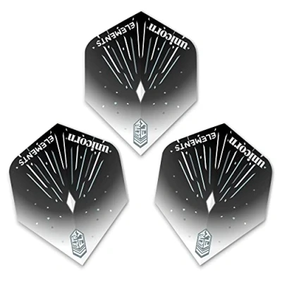 Image of Unicorn Unisex Elements Icestorm Ultrafly Dart Flights, Black, Big Wing EU