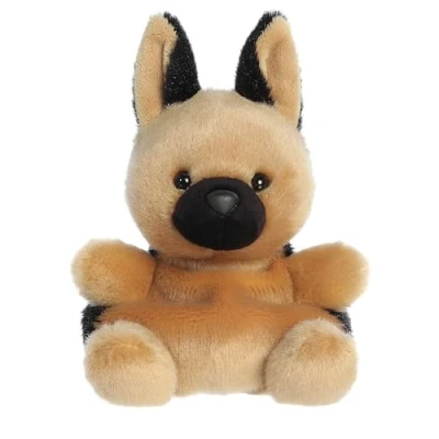 Image of Aurora Adorable Palm Pals Hans German Shepherd Stuffed Animal Pocket Sized Play Collectable Fun Brown 5 Inches
