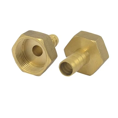 Image of sourcingmap 3/4BSP Female Thread 10mm Dia Brass Hose Barb Coupler Connector 2pcs