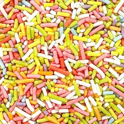 Image of Twist Ingredients Strands Multicoloured (without Shellac) Cake Topper Sprinkles 1kg Edible Matt Vermicelli Cupcake Decorations Ideal for Ice Cream, Cakes, Bakes, Doughnuts