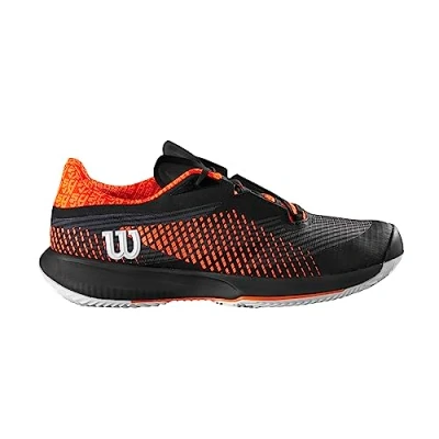 Image of Wilson Men&#039;s KAOS Swift 1.5 Clay Sneaker, Black/Phantom/Shocking Orange, 7.5 UK