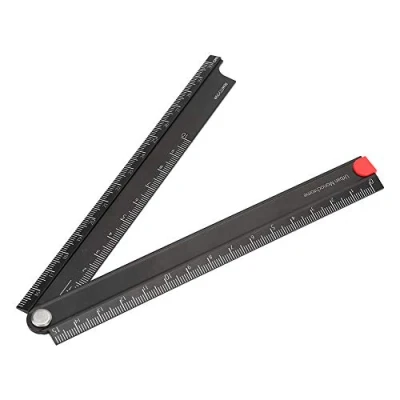 Image of 90 Foldable Aluminium Angle Ruler Black 0 300 mm Metal Writing Paper for Mechanical Production Glass Processing
