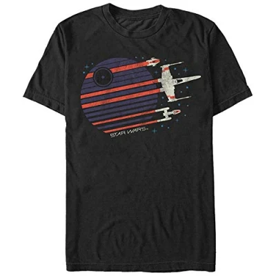 Image of STAR WARS Men&#039;s Rebel Flyby T Shirt, Black, Large