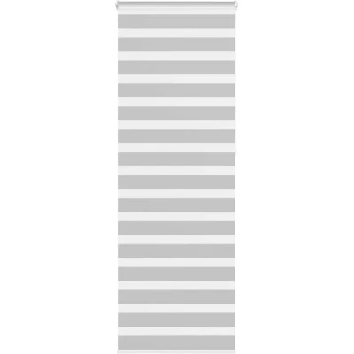 Image of vidaXL Zebra Blind Light Grey 75x230 cm Fabric Width 70.9 Polyester