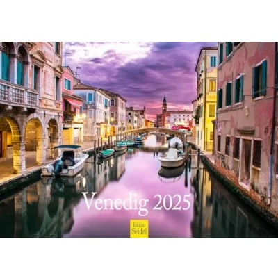 Image of Edition Seidel Premium Venice Calendar 2025 Format DIN A3 Wall Europe Italy Northern Veneto Mark&#039;s Square Rialto Bridge