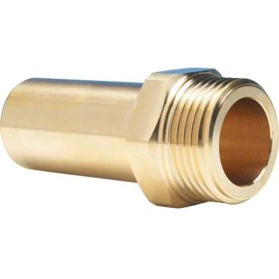Image of John Guest 15MM X 1/2&quot; BSPT Ring Main M Brass Stem Adaptor