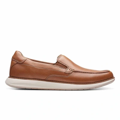 Image of Clarks Un Pilot Step Leather Shoes in Tan Standard Fit Size 7