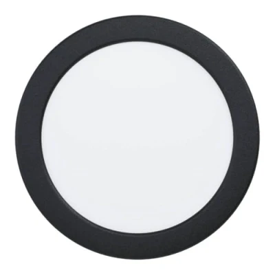 Image of Eglo Connect.z Smart Home recessed LED Bathroom Spotlight Fueva 6 Z, Flat, Ø 16.6 cm, ZigBee, app and Alexa Voice Control, RGB, Warm Cold White, dimmable, Black Metal Ceiling spot, IP44