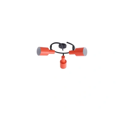 Image of Lindby downlight Ovelia, orange/black, 3 bulb, iron