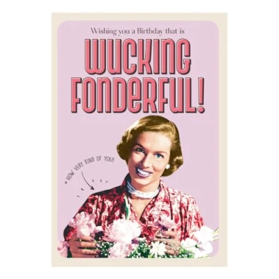 Image of Wet Your Whistle Birthday Card for Her, Wishing You a That is Wucking Fonderful! Female Card, Funny her