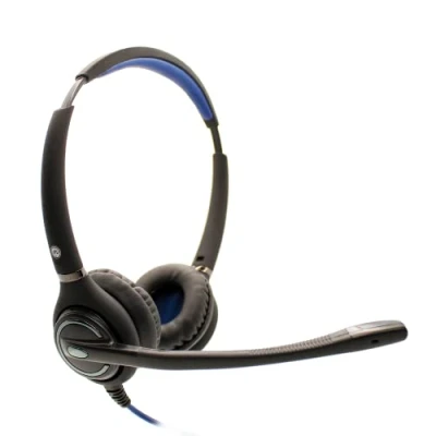Image of JPL 502S PB Professional Binaural Corded Headset with Quick Disconnect System and Surround Shield Noise Cancelling Microphone Black