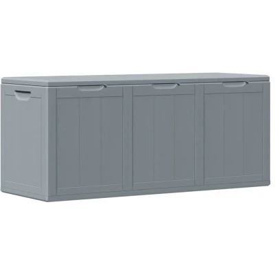 Image of vidaXL Garden Storage Box 270L Grey PP Wood Look