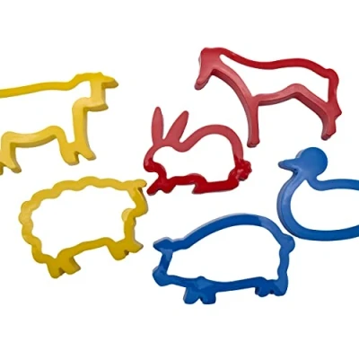 Image of Strong Plastic Cookie/Dough Cutters Pack of 6 Animal Shapes