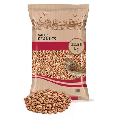 Image of Peanuts for Wild Birds 12.5kg High Energy Food, Protein Feed, Rich in Fats and Fibre, Great Hanging Feeders, Bird Tables Ground Feeding, Bulk Bag Buzzby&#039;s