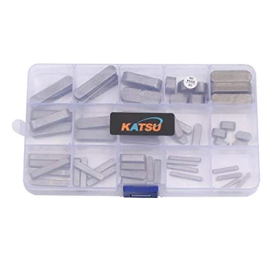 Image of KATSU Mortor Shaft Keys Set 60PCs 3mm 12mm Round Ended Feather Key Motor Gear Parallel Drive Flywheel Pulley Fasteners Assortment Kit for Mechanical Industry 99036591
