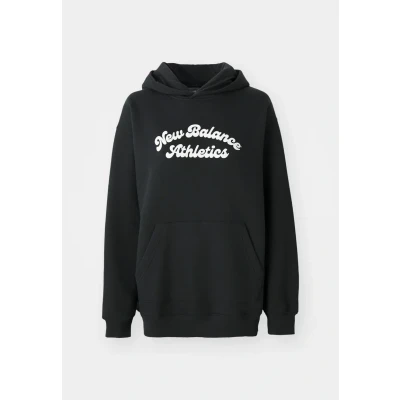 Image of New Balance Linear Heritage LONG Hoodie Hoodie, Women&#039;s, Size: Medium, Black