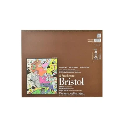 Image of Strathmore 400 Series Bristol, 2 Ply Vellum, 14&quot;x17&quot; Tape Bound, 15 Sheets