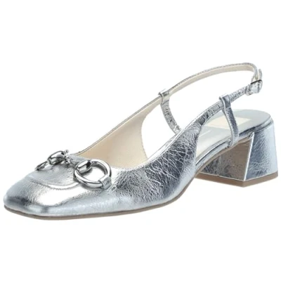 Image of Dolce Vita Women&#039;s Melli Heeled Sandal, Silver Distressed Leather, 8