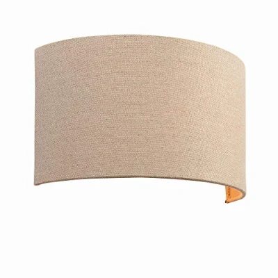 Image of 40W E27 Semi Circular Dimmable Wall with Natural Linen Light Shade