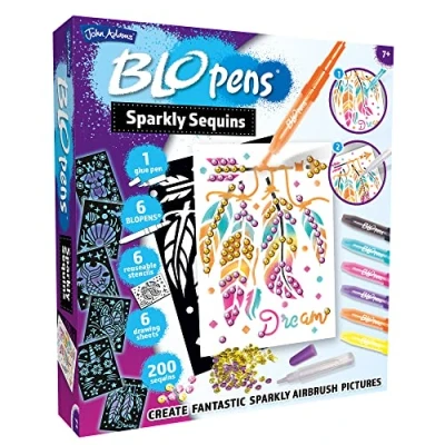 Image of John Adams BLOPENS® sparkly Sequins Set: Create fantastic airbrush pictures! Arts &amp; crafts Ages 7+
