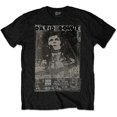 Image of Rockoff Trade Men&#039;s David Bowie Ziggy Live T Shirt Black, Large