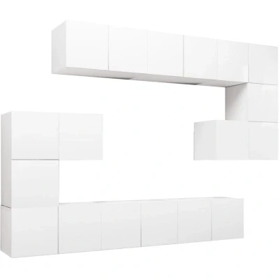 Image of vidaXL 10 Piece TV Cabinet Set White Engineered Wood