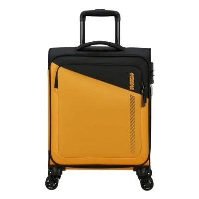 Image of American Tourister Daring Dash Spinner S, Expandable Hand Luggage, 55 cm, 39/46 L, Black/Yellow, Black/Yellow (Black/Yellow), S (55cm L), Carry on Luggage