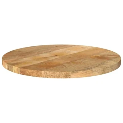 Image of vidaXL Solid Mango Wood Table Top 40 cm Diameter Round Wooden Replacement Furniture with Natural Finish for Dining/Lounge