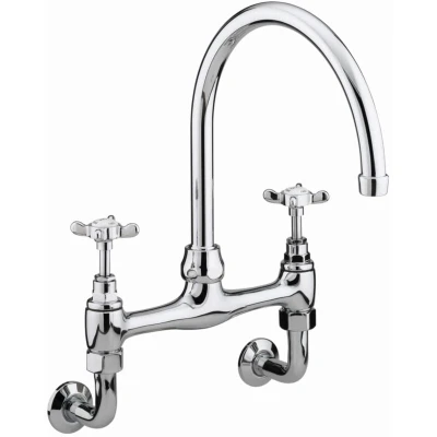 Image of 1901 wmdsm Chrome Deck Mounted Kitchen Mixer Tap Surface Bristan