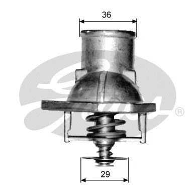 Image of 8971231613, 8971231614, 8973628940, 97362894 Engine thermostat GATES TH15192G1 92C with gaskets/seals housing VAUXHALL: Omega Estate, Calibra