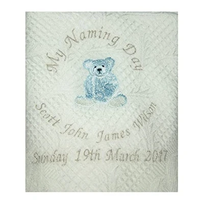 Image of Personalised Christening/Baptism/Naming Day Shawl
