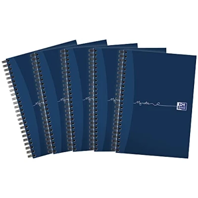 Image of My Notes A5 Card Cover Wirebound Notebook Ruled and Perforated 100 Page, 5 Notebooks