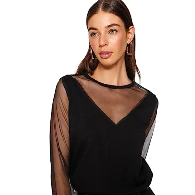 Image of Trendyol FeMan Slim fit Basic Crew Neck Knitwear Sweater,Black,S