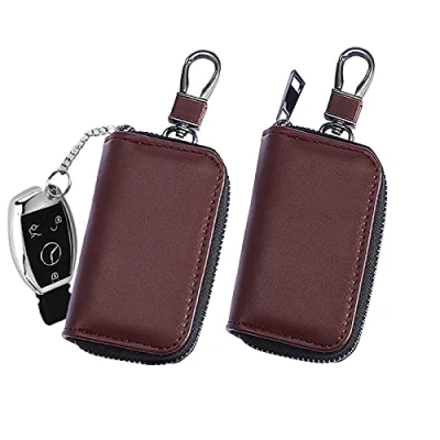 Image of 2Pcs Upgraded Car Key Case, Faraday Cage Protector Anti Theft Pouch Hacking Case Blocker RFID GPS Signal Blocking Box for