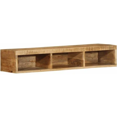 Image of vidaXL Wall mounted TV Cabinet 100x30x19 cm Solid Rough Wood Mango