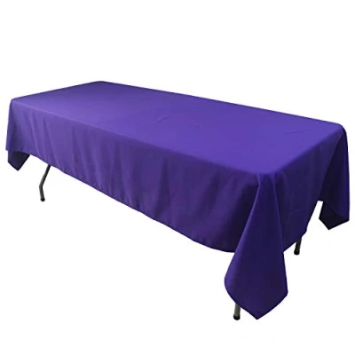 Image of KaitatsuSen Oblong Rectangular Polyester Fabric Tablecloth, Purple, 150x300 cm