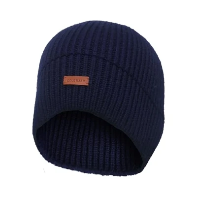 Image of Cole Haan No Cuff Beanie for Men Soft &amp; Stretch Fit, Luxe Comfort, Versatile Headwear All Seasons, Navy Blazer, L XL