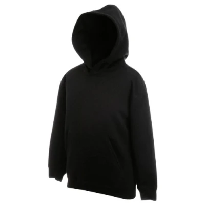 Image of Fruit Of The Loom Kids Childrens Hoodie Hooded Sweatshirt Black 12 13 Years