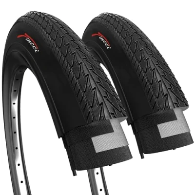 Image of Fincci Pair 26x1.50 Slick Tyre 40 559 Tyres for Cycle Road Mountain MTB Hybrid Bike Bicycle 26 x 1.5 Inch Pack of 2