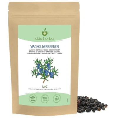 Image of Dried Juniper Berries (1kg, 2.2lb), Whole Berries, Raw and Unsweetened, 100% Natural Pure, Vegan
