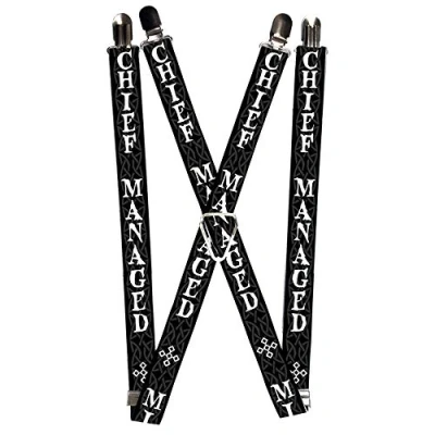 Image of Buckle Down Men&#039;s Suspenders Harry Potter Mischief Managed Black/Gray/White, Multi, One Size