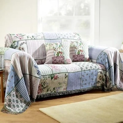 Image of easylife lifestyle solutions Slip Over Furniture Covers Protect from Pets, Children Spills and Stains Traditional Country Garden Pattern Give a Dowdy Old Sofa Fresh New Look 2 Seat