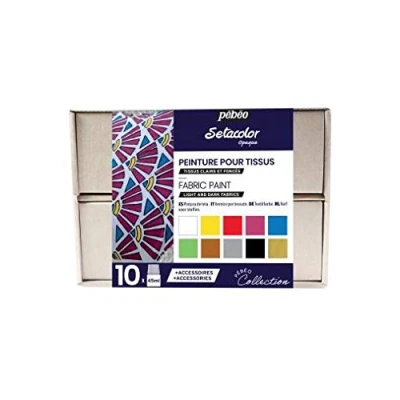 Image of Pebeo Setacolor Opaque Collection Set, Assorted, 45 ml (Pack of 10)