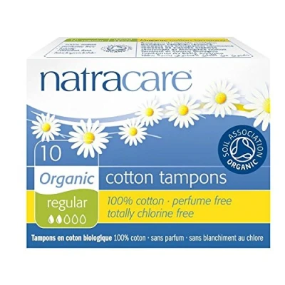 Image of Natracare Organic Cotton Non Applicator Tampons Regular 10 Per Pack